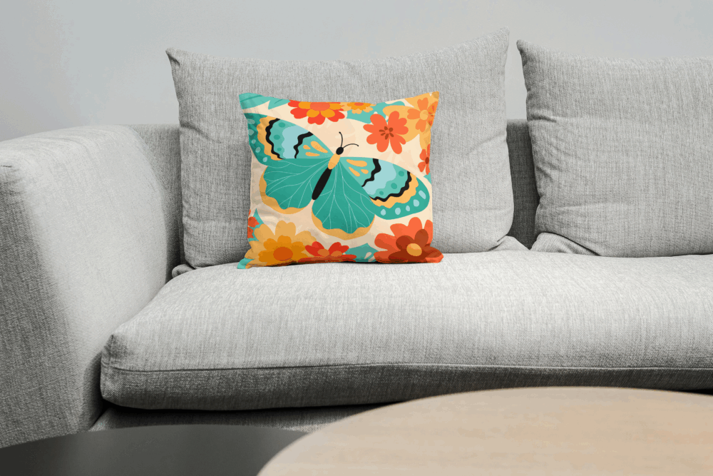 Butterfly Flower Pillow
